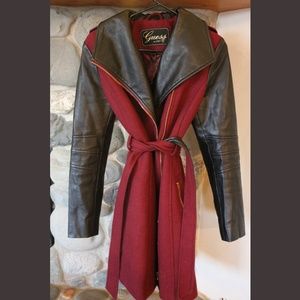 Guess Maroon Trench Coat